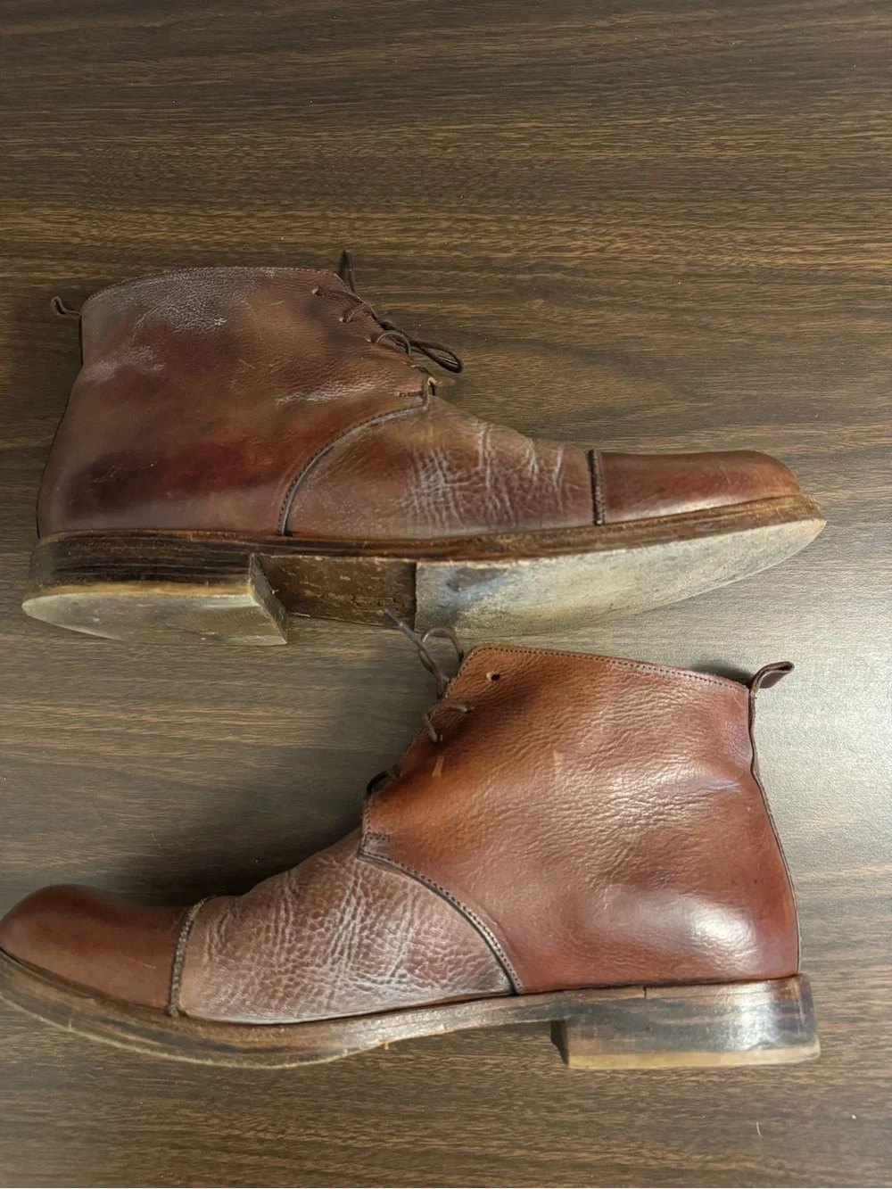 MOMA Men’s Handmade Italian Leather Cap Toe Chukka Boots Brown EU 43 US 10 Italy